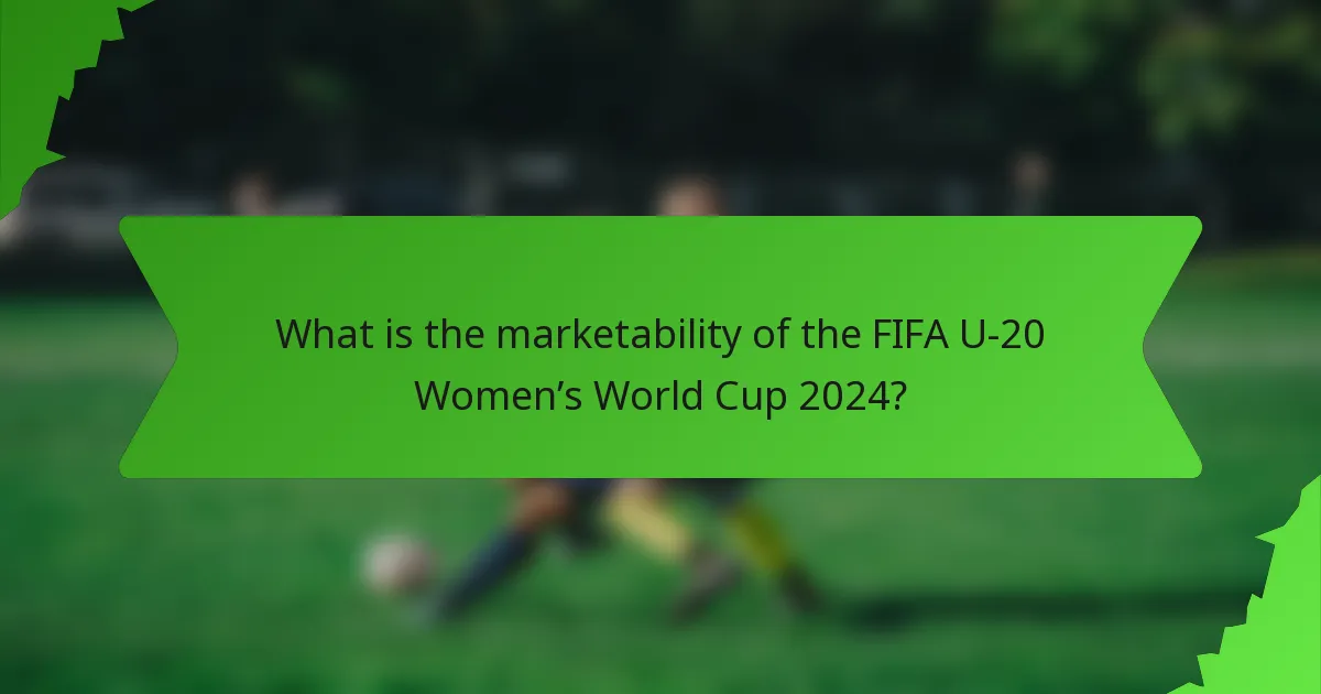 What is the marketability of the FIFA U-20 Women’s World Cup 2024?